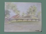 Color Drawing by Helga Wolfenstein of Theresienstadt