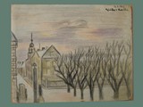 Color Drawing by Helga Wolfenstein of Theresienstadt