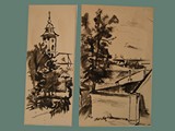 Pen & Ink Drawings by Helga Wolfenstein of Theresienstadt