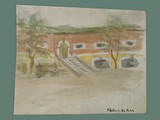 Watercolor Painting by Helga Wolfenstein of Bakery at Theresienstadt