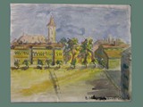 Watercolor Painting by Helga Wolfenstein at Theresienstadt