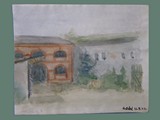 Watercolor Painting by Helga Wolfenstein at Theresienstadt