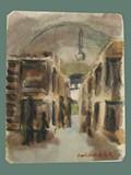 Watercolor Painting by Helga Wolfenstein of Bunks at Theresienstadt
