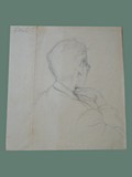 Drawing by Peter Kien / Petr Kien of a Man's Back at Theresienstadt