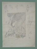 Drawing by Peter Kien / Petr Kien of a Factory at Theresienstadt