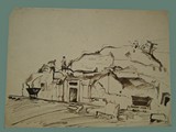 Drawing by Peter Kien / Petr Kien of Mines and Mine Workers at Theresienstadt