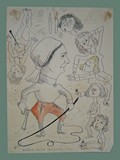 Drawing attributed by HW<sup>1</sup> to Bedřich Fritta 'Encephalitis' of Hermine 'Mina' Bondi Wolfenstein at Theresienstadt